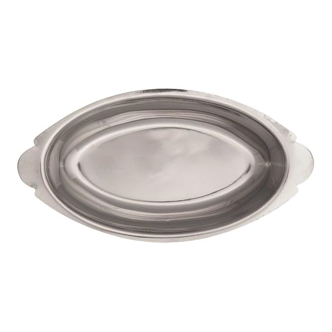 Winco Stainless Steel Oval Au Gratin Dish, 15-Ounce