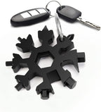 Desuccus 18-in-1 Snowflake Multi Tool, Stainless Steel Snowflake Bottle Opener/Flat Phillips Screwdriver Kit/Wrench, Durable and Portable to Take, Great Christmas Gift(Standard, Black)