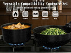 Umite Chef 21Pcs Pots and Pans Set Non Stick, Nonstick Cookware Sets Detachable Handle, Non Toxic Induction RV Kitchen Cooking Set, Dishwasher/Oven Safe, Fridge Safe, Space Saving(Black)