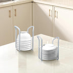 2 Pcs Bowl Rack for Kitchen Cutlery, Retractable Plastic Dish Rack, Removable Plate Holders Drain Rack, Reusable Multifunctional Plate Organizer for Stacking Bowls and Small Plates