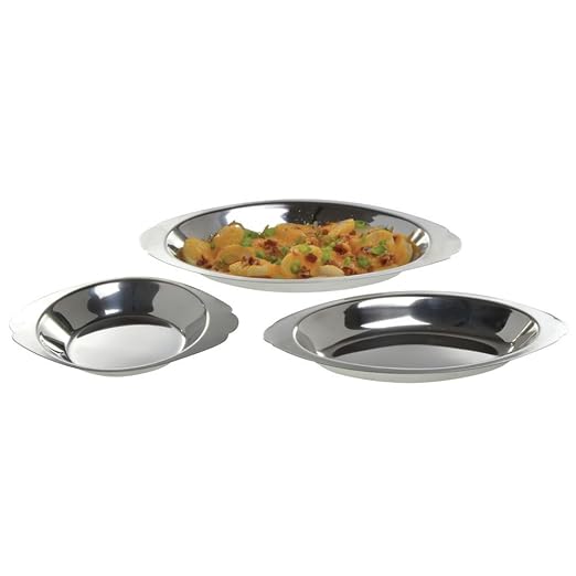 HUBERT 15 oz Au Gratin Dish Oval Stainless Steel