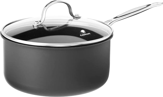 Cuisinart Chef's Classic Non-Stick 3-Quart Nonstick-Hard-Anodized, Saucepan w/Cover, 6193C-20
