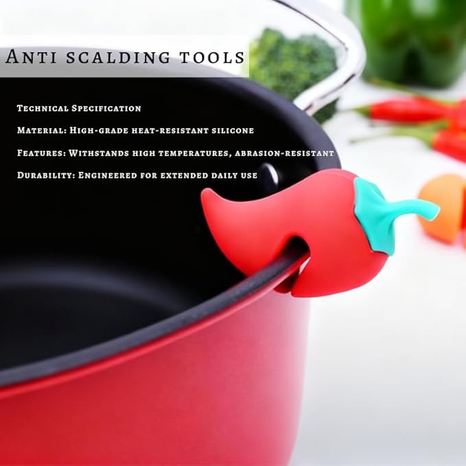 Silicone Pot Lid Lifter Set, Anti-Overflow Spill Stopper Kitchen Gadgets, Carrot Chili Gourd Shapes, Heat-Resistant, Multicolored, 9 Pieces
