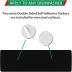 KitchenTour Clean Dirty Magnet for Dishwasher Upgrade Super Strong Magnet - Easy to Read Non-Scratch Magnetic Silver Indicator Sign with Clear, Bold & Colored Text Silver