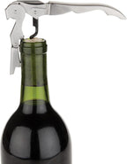 True Truetap Double Hinged Waiter's Corkscrew Wine Opener, Stainless Steel Wine Bottle Opener with Built In Foil Cutter, Home Bar Tools, Bar Cart Accessories, Wedding Gifts, Set of 1, Metallic Silver