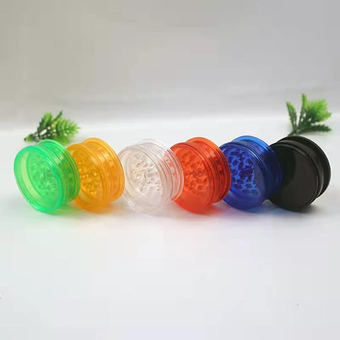 6 Pack Herb Grinder, 2.3 inches Small Spices Grinder With Storage, Plastic Grinder for Manual, Portable And Disposable for Travel