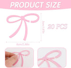 24 Pcs Pink Bow Drink Markers,Christmas Party Pink Bows Charms,Wine Coquette Wine Glass Tags,Drink Glasses Markers,Bar Tools Bow Acrylic Bowknot for Wedding Engagement Bachelorette Birthday