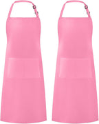 Syntus Apron for Men Women, Adjustable Cooking Kitchen Chef Aprons with 2 Pockets, Cotton/Polycotton/Polyester