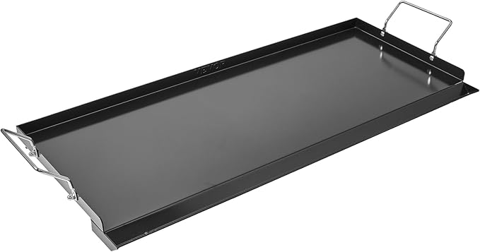 VEVOR Carbon Steel Griddle, 32x14 inch Universal Flat Top Rectangular Plate, Gas Grill Griddle for BBQ Grill, Teppanyaki, Portable Family Cookware with Handle, for Camping Tailgating Party