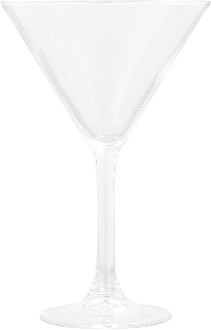 Restaurantware Cascata 9 Ounce Stemmed Martini Glasses Set Of 12 Tempered Martini Glasses - Chip-Resistant Fine-Blown Glass Martini Glass Set Dishwasher-Safe For Martinis Or Cocktails