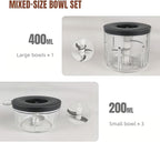 Electric Garlic Chopper, Mini Chopper Food Processor with 4 Cups & 2 Slicers, Electric Food Chopper for Baby Foods Kitchen,Mincing Pureeing Onion Garlic Chili & Spices
