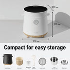BANU Small Mini Rice Cooker Low Carb, Reduce Sugar, Keto Friendly 3 Cups Standard Capacity, 1 Cup Low-Carb Mode, Keep Warm 24 Hours Preset For White, Brown Rice, Soup, Cake (WHITE)