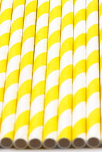 Pack of 150 Yellow Swirls Biodegradable 4-Ply Paper Drinking Straws (Compostable, Non-toxic, BPA-free)