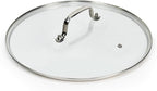 12 IN Glass Lid with Stainless Steel Handle for Frying Pan, Tempered Replacement Cover Compatible for Skillets, Round Cast Iron, Cast Aluminium, Stainless Steel Pans & Pots (297mm-312mm)