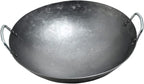 Wok Pfanne Traditioneller Handgehämmerter Wok Aus Refined Iron Mit Two Handles，1,8 MM Dick Wok (Rundboden) (Size : 40cm/15.7in)