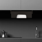 9-inch Paper Plate Dispenser - Bamboo Paper Plate Dispenser Under Cabinet, Kitchen Counter Vertical Holder Organizer Countertop Caddy Rack Black