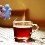2 pcs silicone Tea Infuser,loose tea strainer,Cute tea infuser gift set for loose leaf tea, reusable tea infuser,is ideal gift for tea lovers (Seals + Hippos)