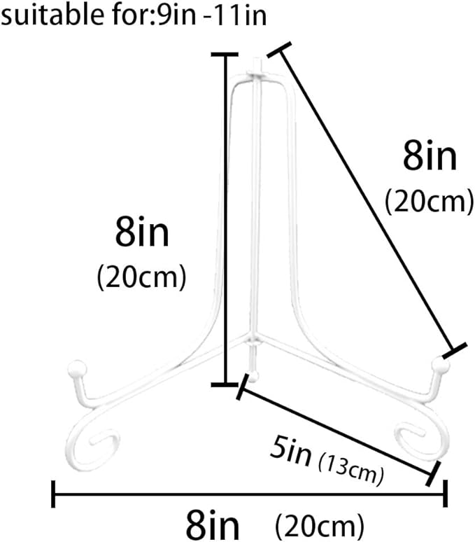 LIONWEI LIONWELI 8 Inch White Iron Plate Stand Holder Easel Display Stand for Plate?Picture?Photo and More,3 pcs.