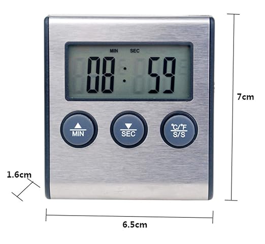 Meichoon Meat Thermometers for Cooking,Timer Probe Food Thermometer,Grilling Meat BBQ and Water Milk Wine Liquid Temperature with Probe