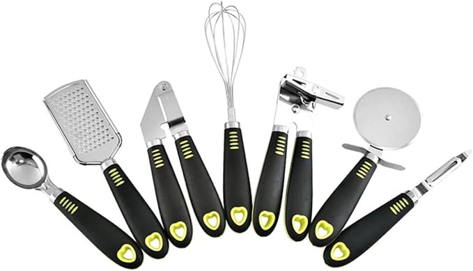 Stainless Steel Kitchen Gadgets Set Baking Tools 7pcs Utensils White Cheese Grater Can Opener