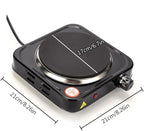 Compact and Portable Countertop Burner- Countertop Double Cast Iron Burner 2000 Watts Electric Hot Plate Temperature Controls Black