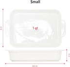 Glad Baking Dish Set, 3pc - Rectangular Stoneware Casserole Dishes for Oven and Microwave - Nesting Bakeware Set with Handles (12'', 10.5'', and 8.5''), Dishwasher Safe