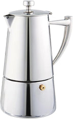 Cuisinox Roma Stovetop Espresso Maker COF-10R, Stainless Steel Coffee Percolator Stovetop, Heat-Resistant & Non-Reactive, 10-Cup Italian Espresso Maker Easy to Clean, Durable Stove Top Percolator