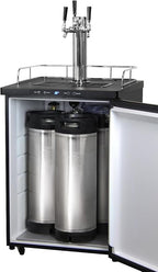 Kegco HBK309X-3 Keg Dispenser, 3 faucet without kegs Black Stainless Steel