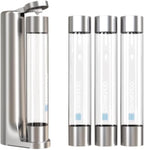 Fizzpod Home Soda Maker Sparkling Water Carbonator With 3 Bottles and 2 Bottle Brushes (Silver)
