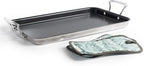 Nordic Ware Double Burner High-Sided Formed Griddle with 2 Oven Hot Pads