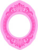 Mujiang Photo Frame Fondant Mold Picture Frame Silicone Mold Vintage Frame Molds for Cake Decorating Cupcake Topper Chocolate Candy Polymer Clay Set Of 4