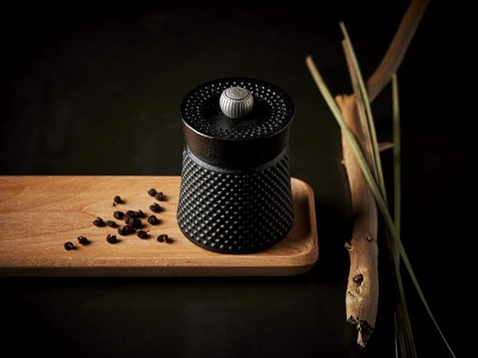 Peugeot BALI FONTE Cast Iron Pepper Mill, 8cm/3 In, Black