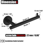 JQK Black Toilet Paper Holder, 5 Inch 304 Stainless Steel Thick 0.8mm Tissue Paper Dispenser, Matte Black Wall Mount 2 Pack, TPH100-PB-P2