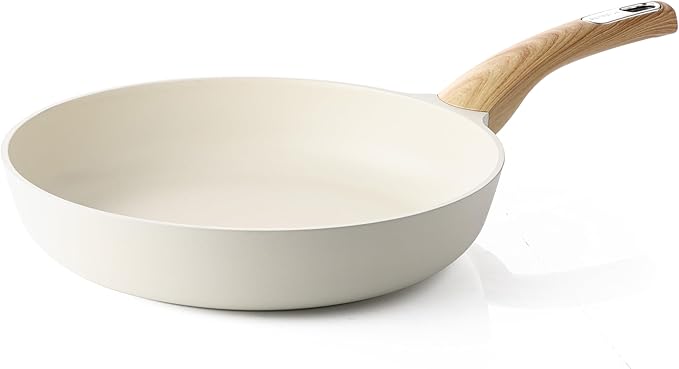 SENSARTE Nonstick Frying Pan Skillet, Egg pan, Omelette Pan, Healthy Cookware Chef's Pan, PFOA Free, 9.5 Inch, White