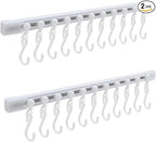 Kitchen Utensil Hanging Rrack - Hooks for Kitchen Utensils, No Drilling Wall Mounted Utensil Holder, Kitchen Rail Rack with 10 Hooks Hanger for Kitchen Bathroom (Pack of 2)