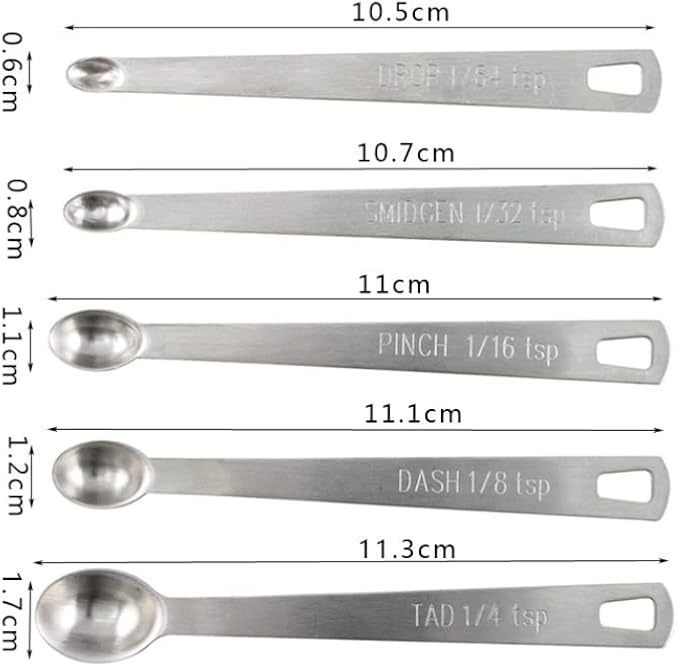 LIUSM Mini Measuring Spoons Set,Stainless Steel Measuring Spoons Set (Set of 5)