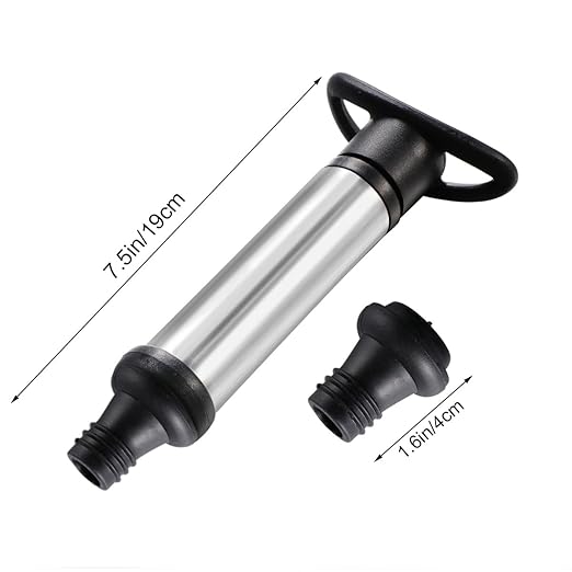 Healifty Wine Saver Vacuum Pump: Wine Preservation Pump Cylinder Set with 2 Reusable Vacuum Bottle Stoppers Tool for Home Bar and Kitchen