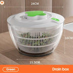 BREZINA Salad Spinner 6.3 QT with Easy Push Handle & Brake – Large Lettuce Dryer & Vegetable Washer, One-Handed Operation, BPA-Free Bowl & Colander for Salad, Fruits & Herbs – White