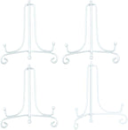 LIONWEI LIONWELI 4 Inch White Iron Plate Stand Holder Easel Display Stand for Plate?Picture?Photo and More,4 pcs.