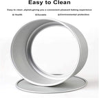 EXGOX 2 Pack 6-Inch Non-Stick Deep Aluminum Round Cake Pan With Removable Bottom For Wedding/Birthday/Christmas Cake Baking Round Cake Tin Set With Loose Base
