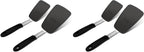 Unicook 4 Pack Flexible Silicone Spatula, Turner, 600F Heat Resistant, Ideal for Flipping Eggs, Burgers, Crepes and More, Black