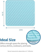 AMOAMI-Dish Drying Mats for Kitchen Counter-Silicone Dish Drying Mat-Kitchen Dish Drying Pad Heat Resistant Mat-Kitchen Gadgets Kitchen Accessories Kitchen Small Appliances(16" x 18",LIGHT BLUE)