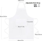 NLUS 2 Pack White Aprons with 2 Pockets for Women Men Kitchen Aprons with Pockets, Chef Aprons for Baking BBQ Cooking