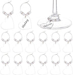 BENECREAT 20pcs Acrylic Blank Wine Glass Charms, Heart/Flat Round Charms for Birthday Holiday Wedding Party