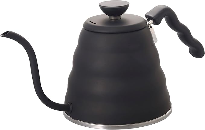 Hario V60 "Buono" Drip Kettle Stovetop Gooseneck Coffee Kettle 1.2L, Stainless Steel, Black