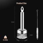 316 Stainless Steel Meat Tenderizer Tool, 24 Sharp Needles, BOMANSI BOMS Steak Tenderizer, Tenderizing Steak, Beef, Chicken, Pork, Barbecue, Marinating, Chicken Tenderizer with free cleaning brush