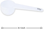 Measure spoons | measuring spoons set of 6 | exact dosing 3 gram scoop, 5 gram scoop, 7,5g, 10g, 15g, 30g | kitchen measuring set for powder and liquids | plastic medicine spoon and cups