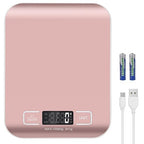 Digital Shipping Scale,Stainless Steel Panel, Accurate Portable Postal Scale for Packages, Small Business,Kitchen, Food, Handmade, Liquids, and Boutique (Rose Gold Rechargeable(10kg/1g))