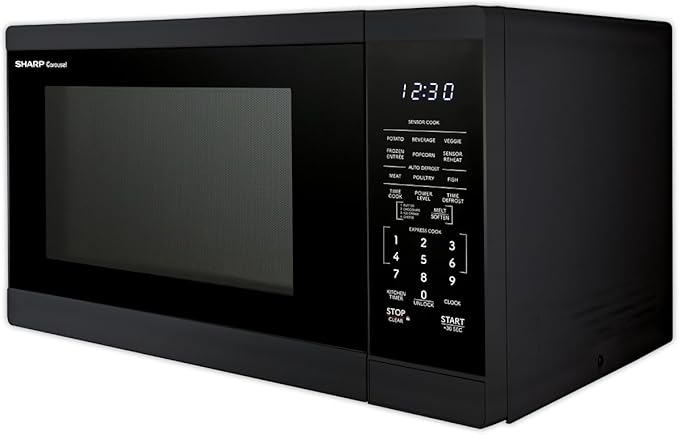 SHARP Countertop Microwave Oven with Removable 12.4" Carousel Turntable, 1100 Watt, 1.4 Cubic Feet, Black