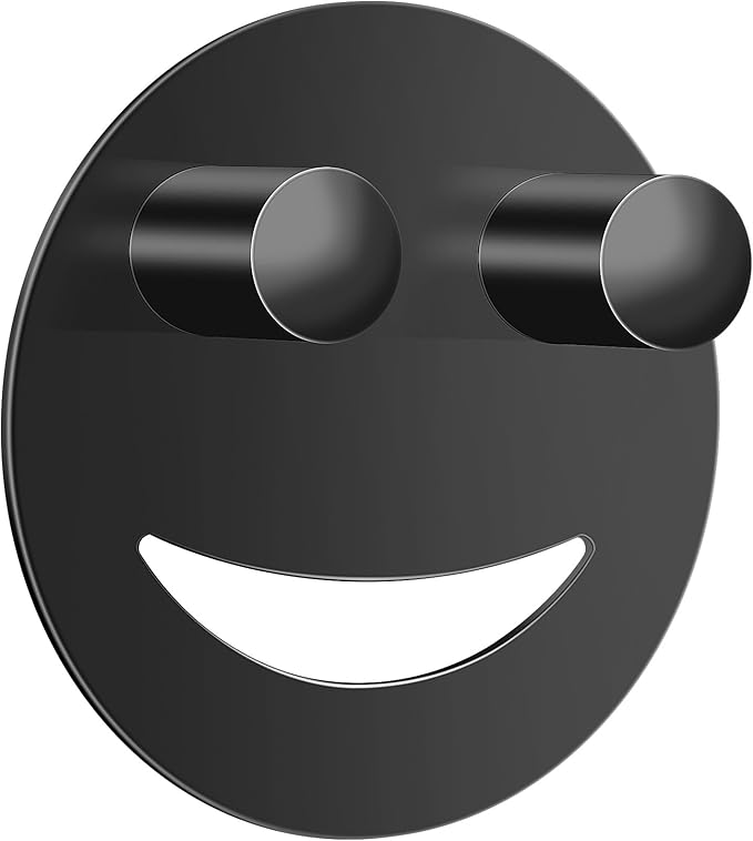 Stainless Steel Smiley Face Sponge Holder, Silver Sink Caddy Organizer Storage with Suction Cup for Kitchen, Kitchen Accessories Decor Scrubber-Black